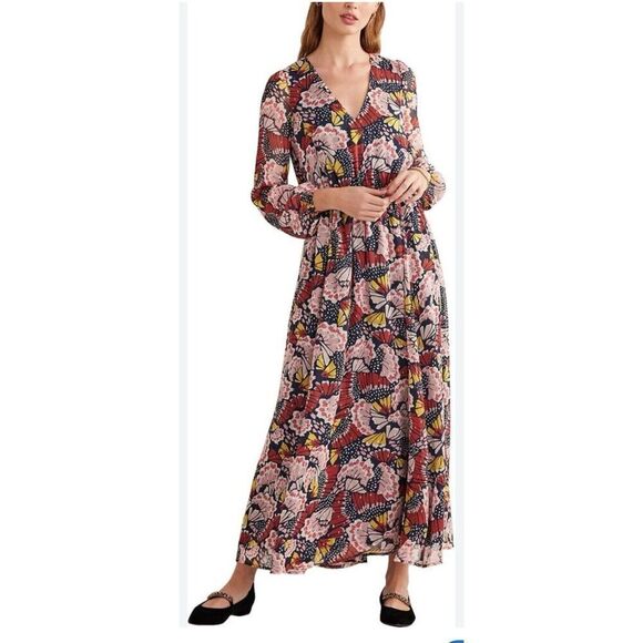 BODEN Multi Metallic Detail Maxi Dress SOLD OUT AZ 6P Boho NWOT! Vacay - Picture 2 of 11